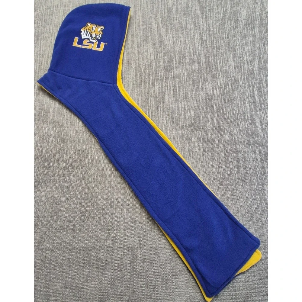LSU Tigers Hooded Scarf Reversible Purple Gold Little Earth OSFA  Football Sport